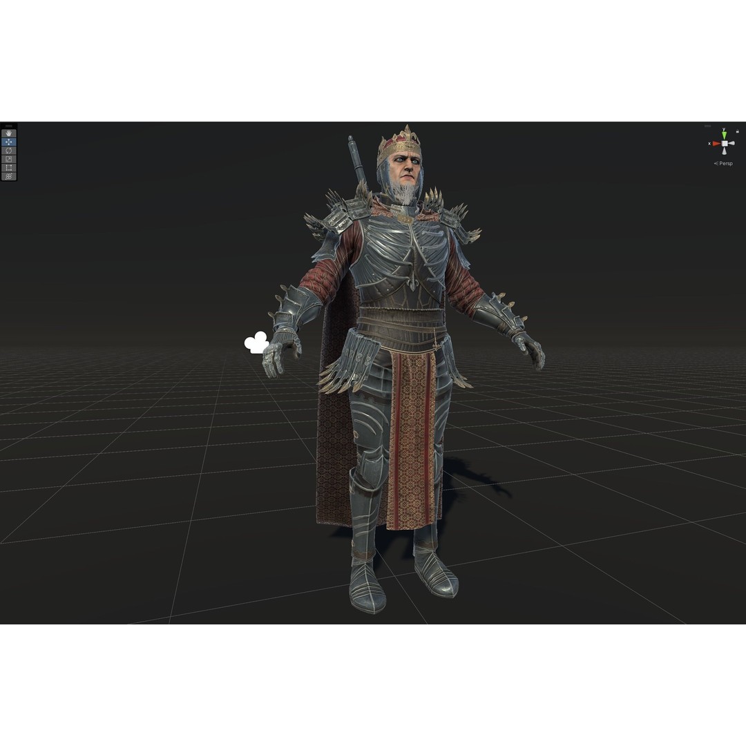 Dead King 3D Model – Low Poly Fantasy Character, Rigged, FBX - View 33