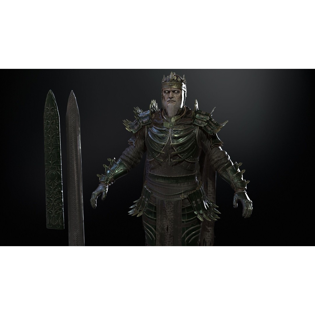 Dead King 3D Model – Low Poly Fantasy Character, Rigged, FBX - View 6
