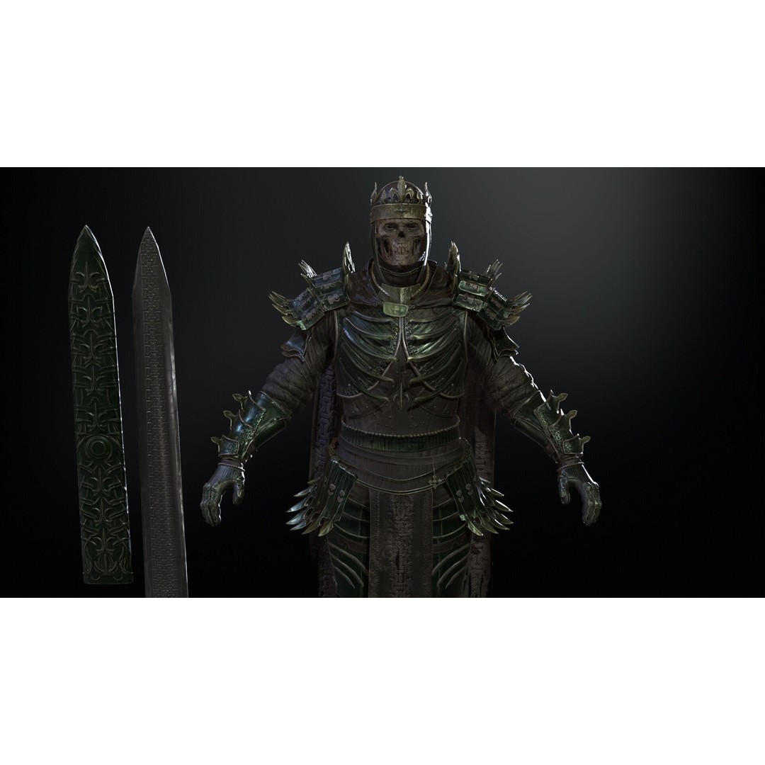 Dead King 3D Model – Low Poly Fantasy Character, Rigged, FBX - View 8
