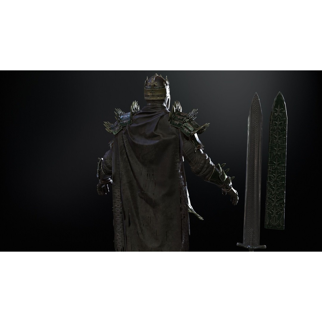 Dead King 3D Model – Low Poly Fantasy Character, Rigged, FBX - View 9