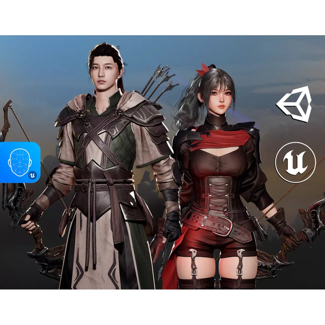 Advanced Archer 3D Model – Low Poly Game Character with Rigging - View 2