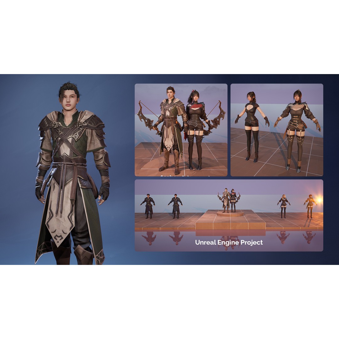 Advanced Archer 3D Model – Low Poly Game Character with Rigging - View 22