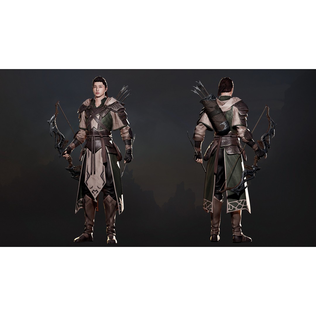 Advanced Archer 3D Model – Low Poly Game Character with Rigging - View 5