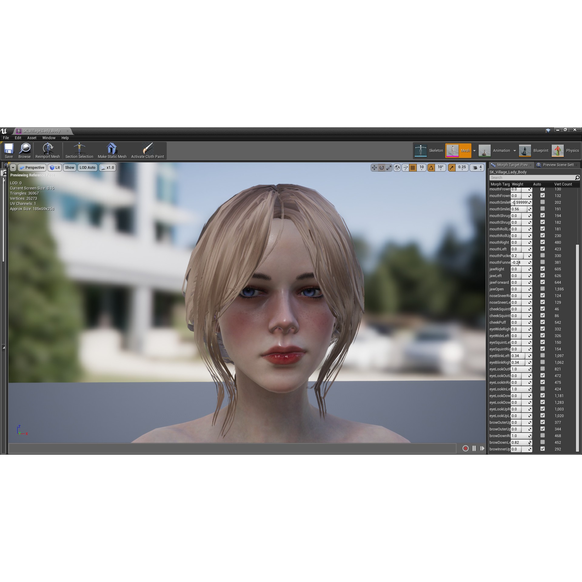 Village Lady - Low-Poly Game-Ready 3D Model - View 20