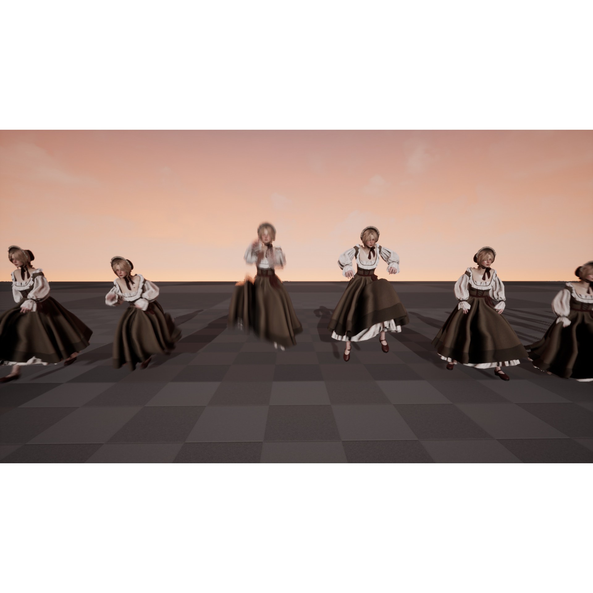 Village Lady - Low-Poly Game-Ready 3D Model - View 22