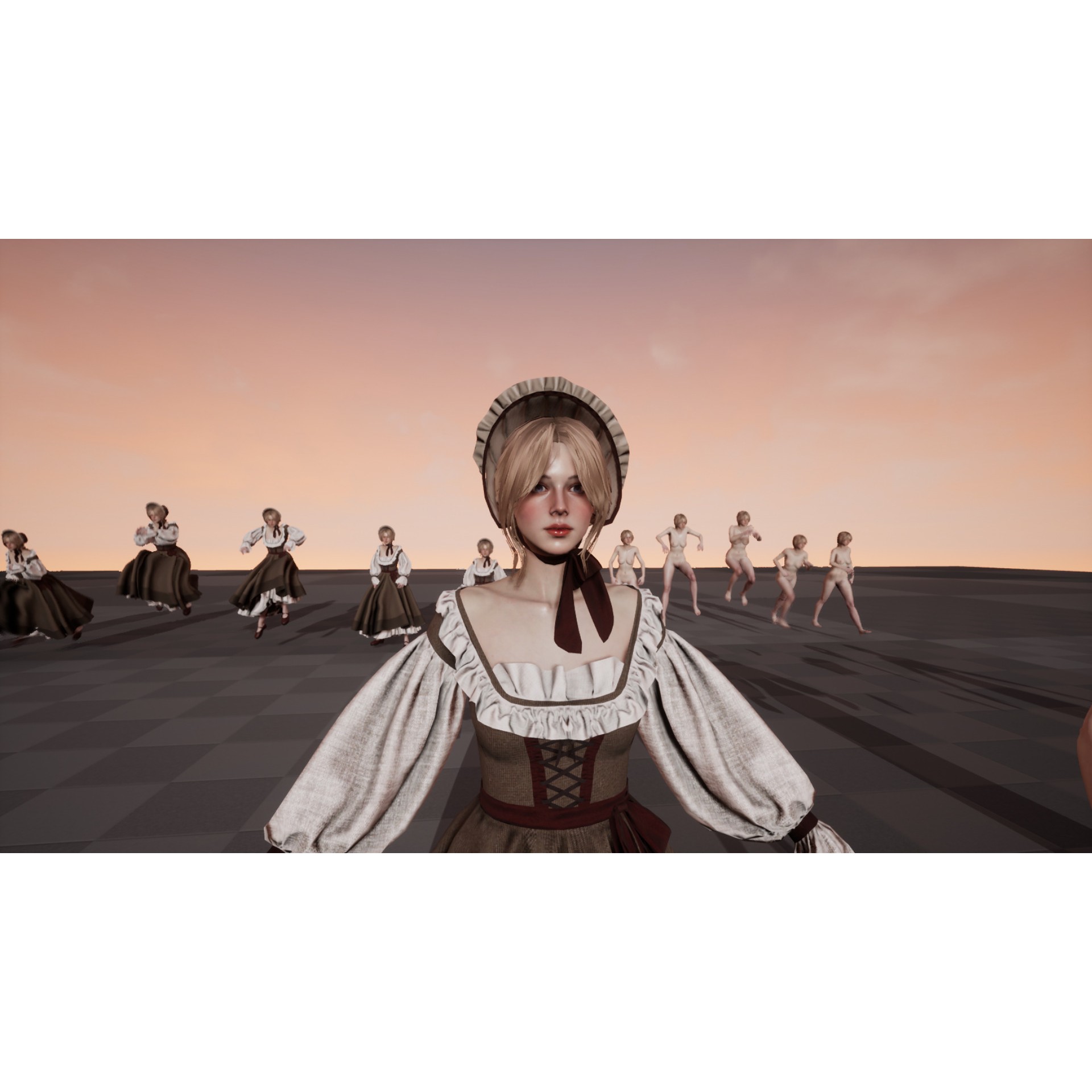 Village Lady - Low-Poly Game-Ready 3D Model - View 24