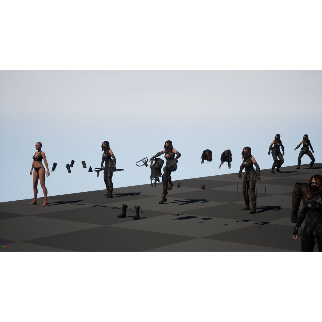 Thief Girl 3D Model – Low Poly Rigged Character with Animations, FBX - View 43