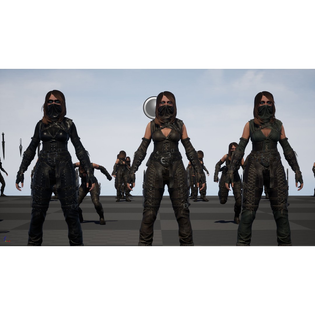 Thief Girl 3D Model – Low Poly Rigged Character with Animations, FBX - View 47