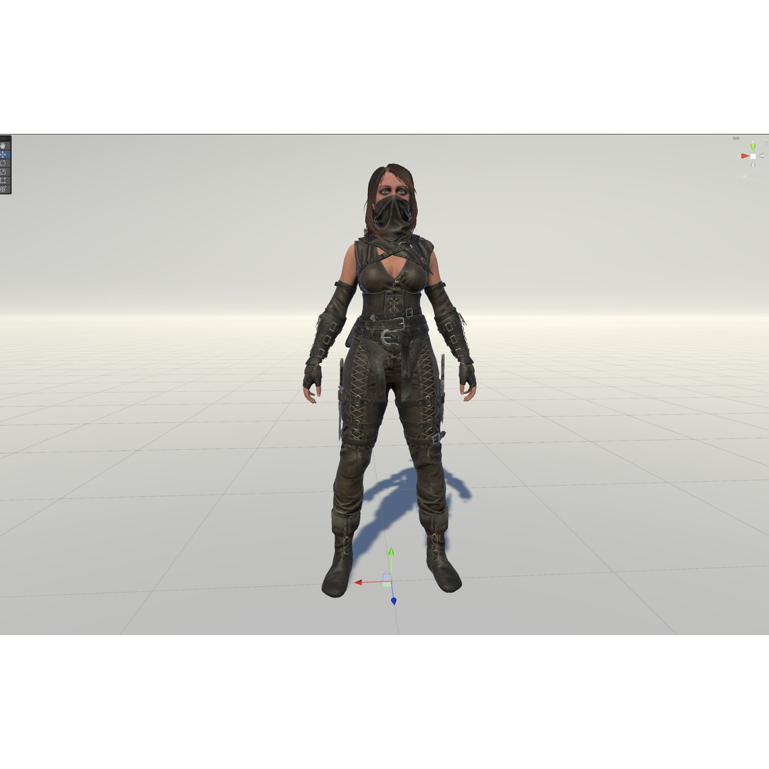 Thief Girl 3D Model – Low Poly Rigged Character with Animations, FBX - View 50