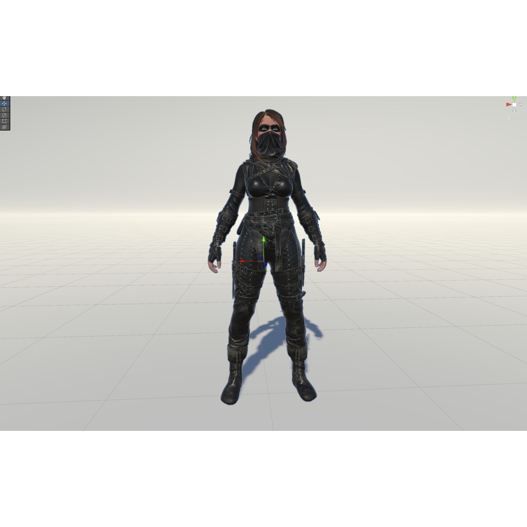 Thief Girl 3D Model – Low Poly Rigged Character with Animations, FBX - View 51
