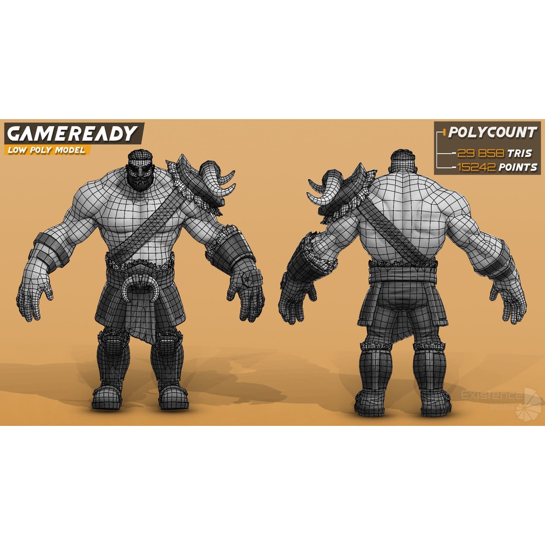Stylized Warrior Pack 2 3D Model – Low Poly Fantasy Characters, Rigged - View 10