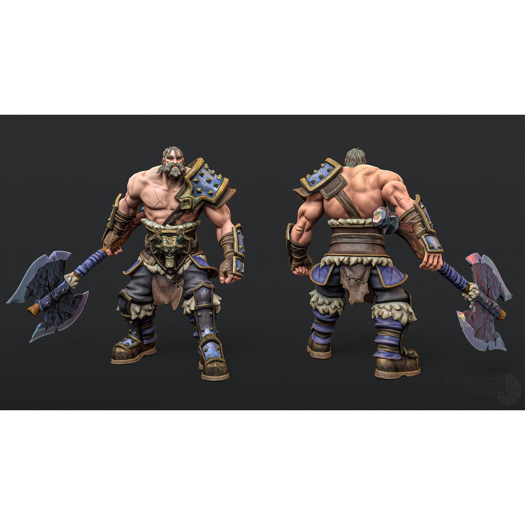 Stylized Warrior Pack 2 3D Model – Low Poly Fantasy Characters, Rigged - View 7