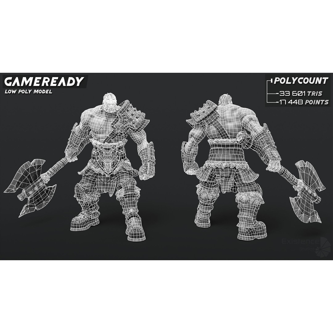 Stylized Warrior Pack 2 3D Model – Low Poly Fantasy Characters, Rigged - View 8