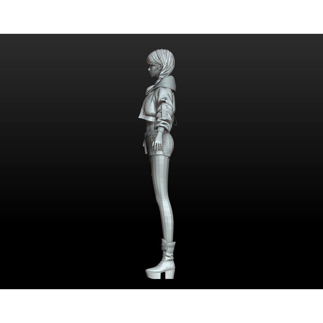Rigged Female Techwear Character 3D Model – Low Poly Game Asset, FBX - View 14