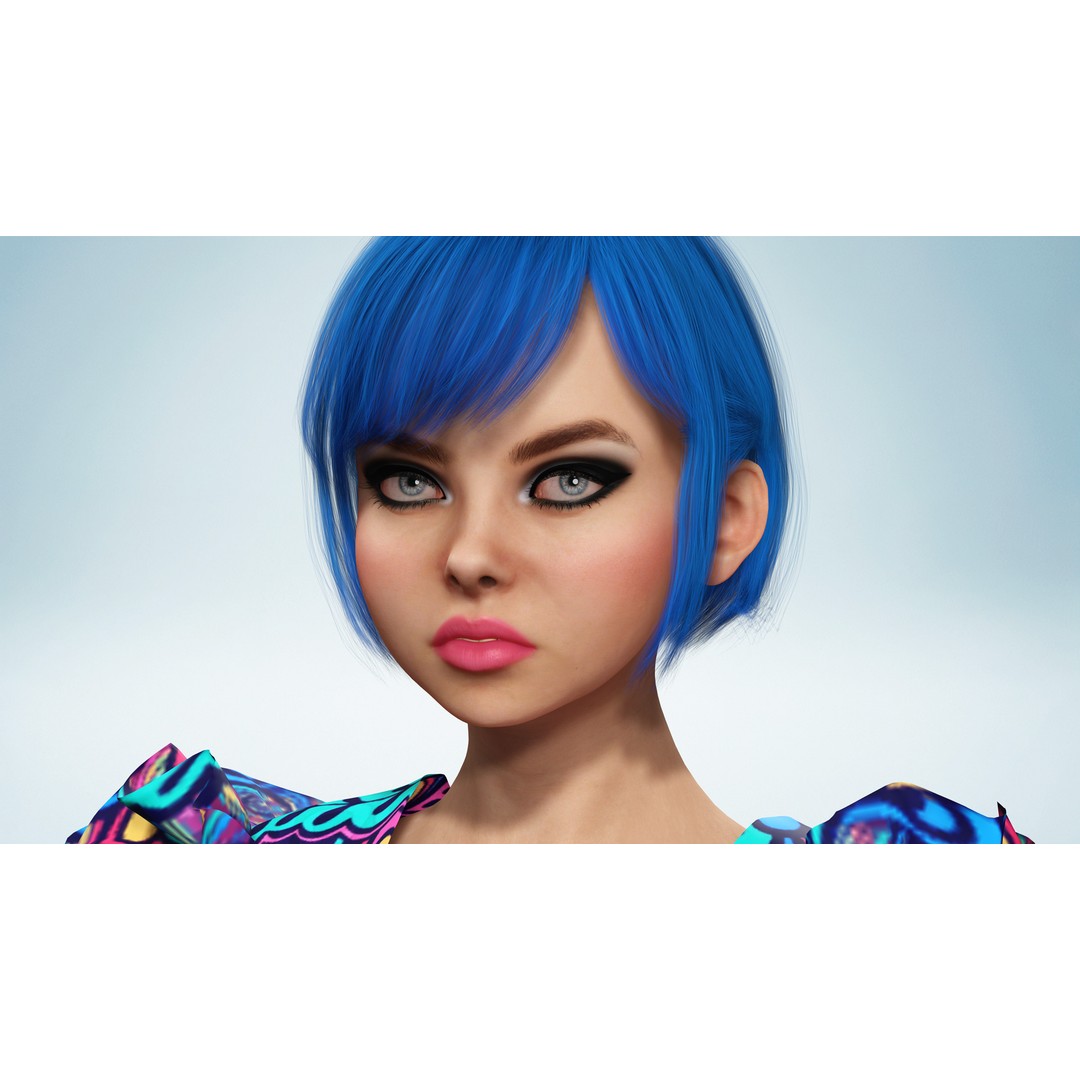 Stylized Girl 3D Model – Realistic Low-Poly Character with Rigging, FBX - View 12