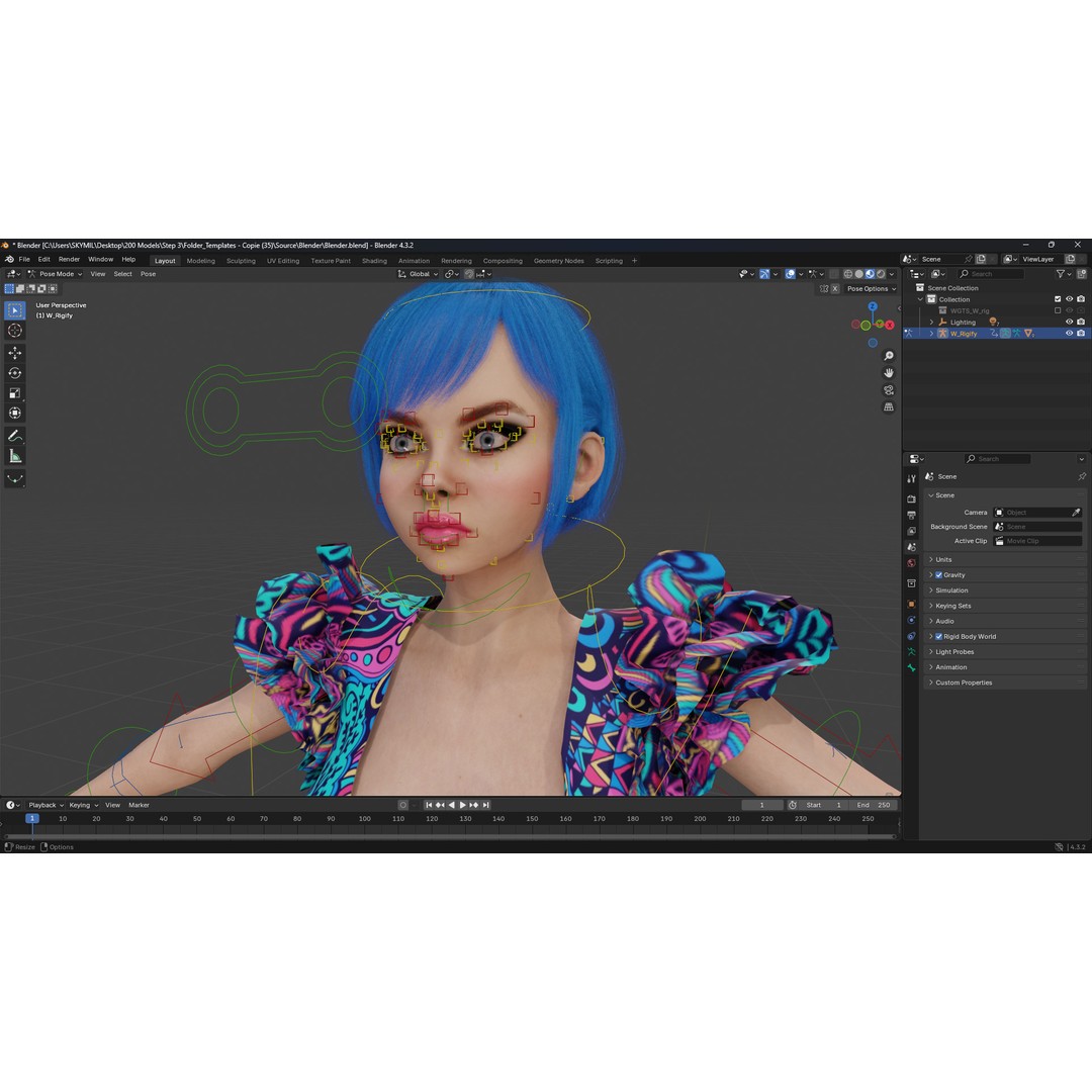 Stylized Girl 3D Model – Realistic Low-Poly Character with Rigging, FBX - View 14