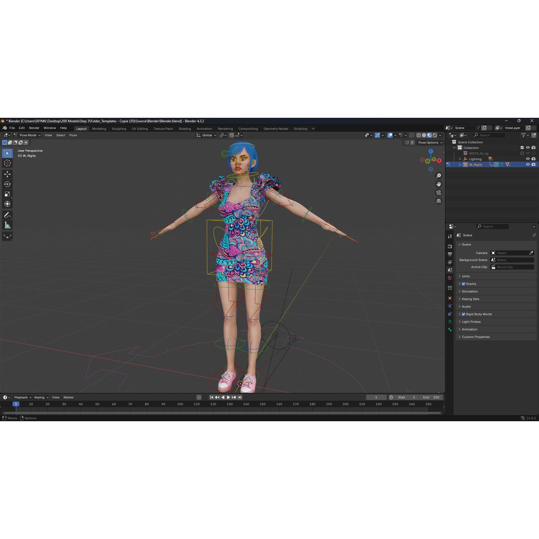 Stylized Girl 3D Model – Realistic Low-Poly Character with Rigging, FBX - View 15