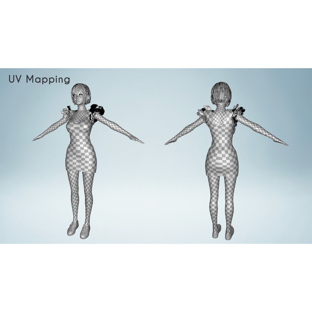 Stylized Girl 3D Model – Realistic Low-Poly Character with Rigging, FBX - View 25