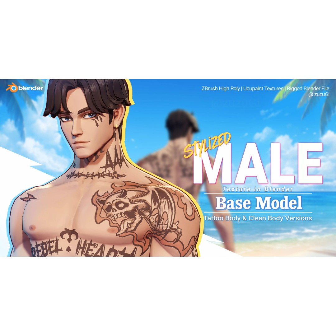 Stylized Kpop Boy Character 3D Model – Low Poly Rigged Asset, Blender - View 2