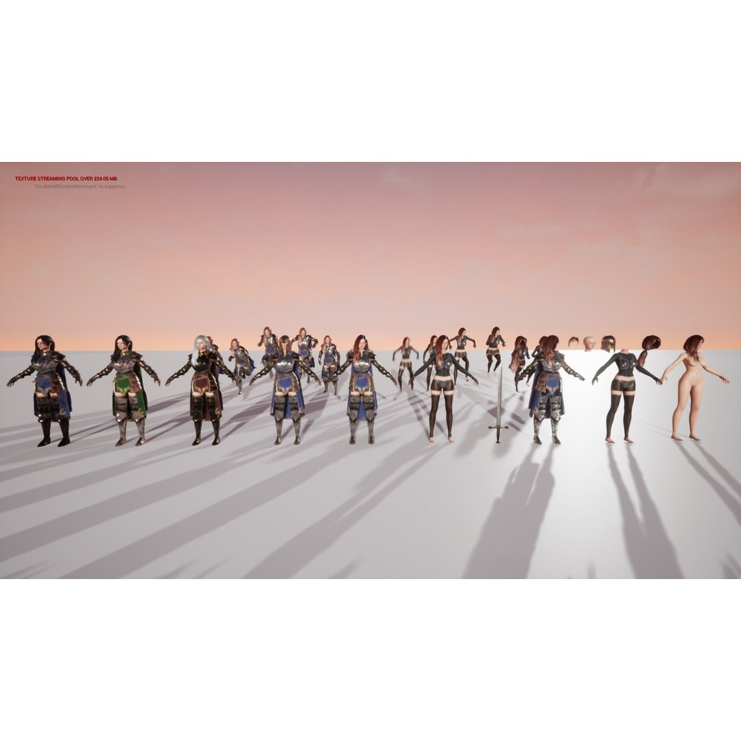 Knight Lady Kira 3D Model – Low Poly Rigged Character for Games - View 25