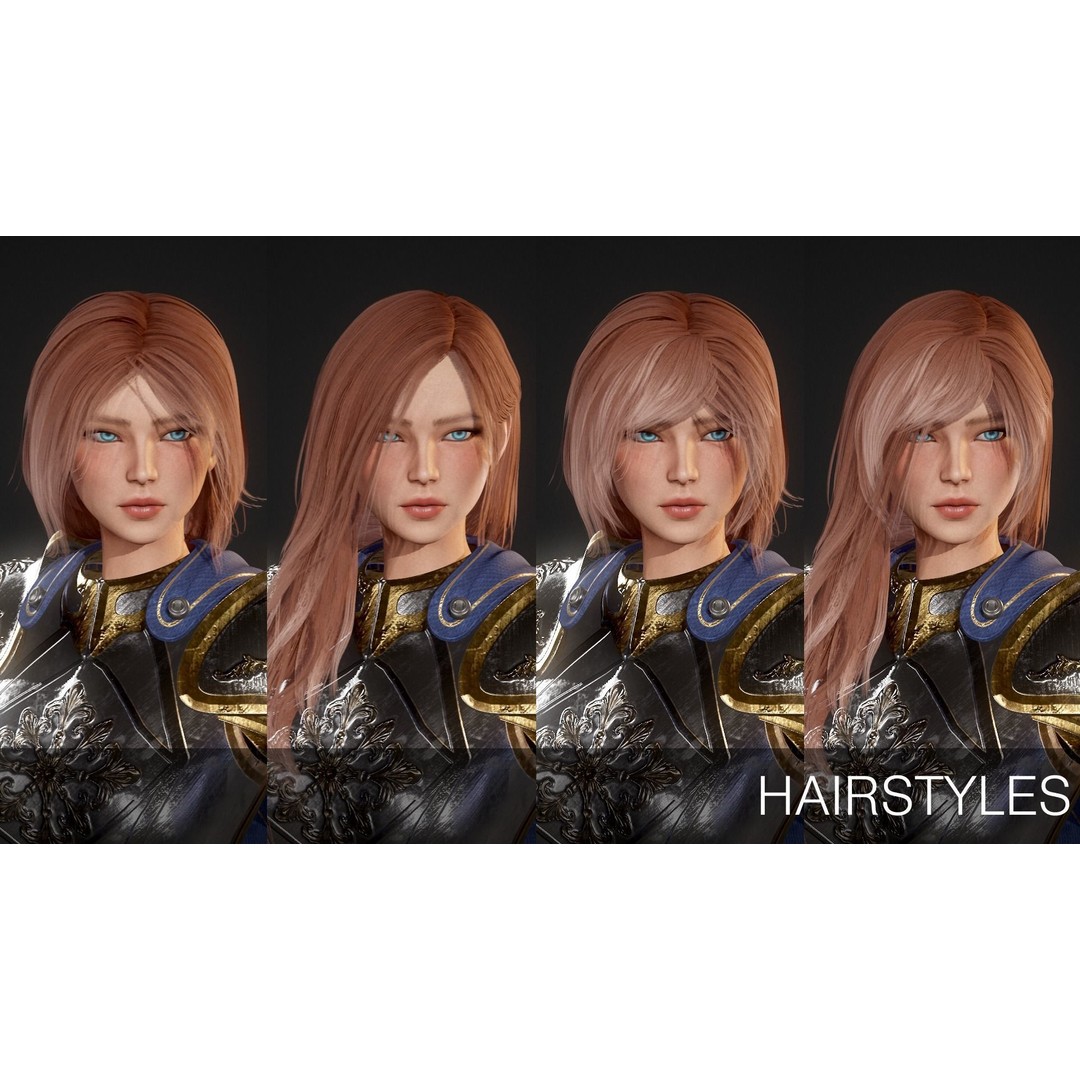 Knight Lady Kira 3D Model – Low Poly Rigged Character for Games - View 9