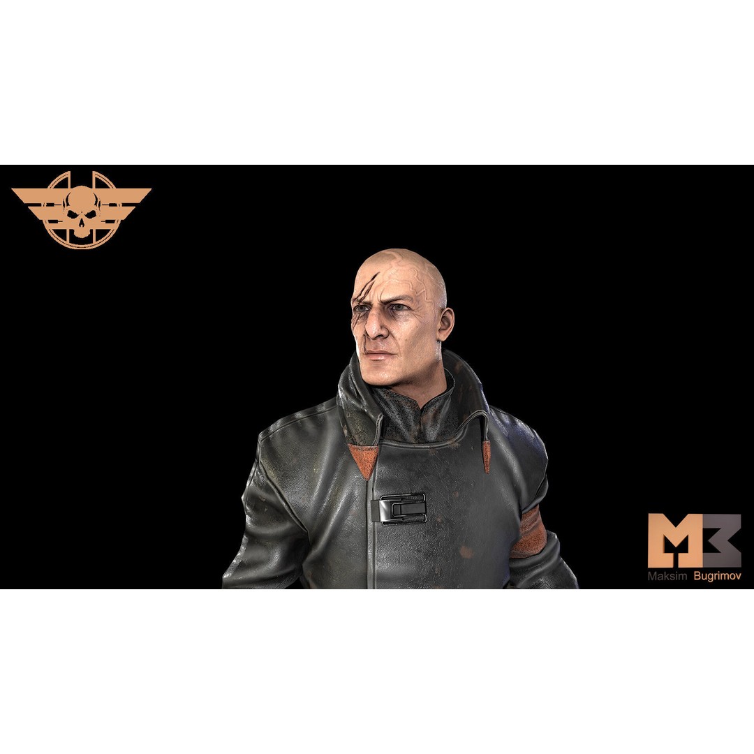 Dystopian General 3D Model – Low Poly Character, Game Ready, FBX