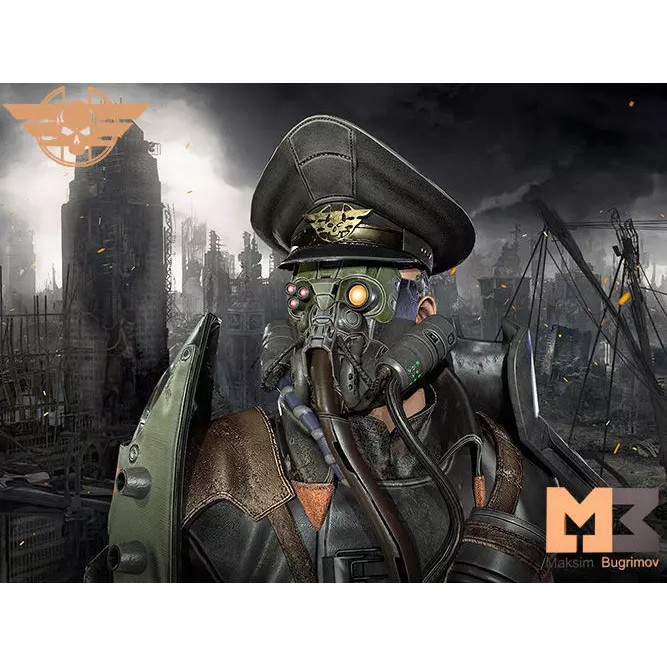 Dystopian General 3D Model – Low Poly Character, Game Ready, FBX - View 2