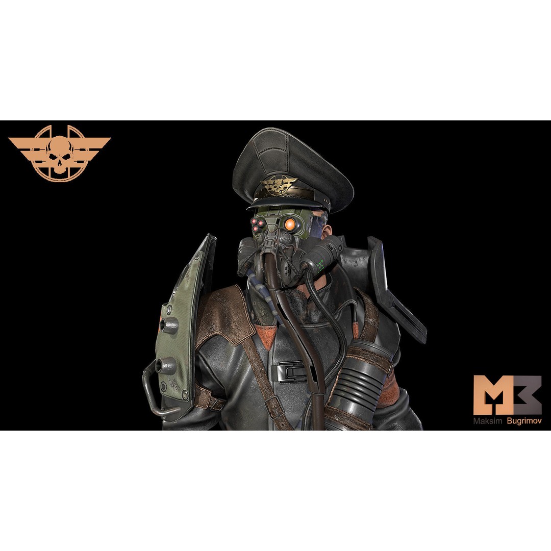 Dystopian General 3D Model – Low Poly Character, Game Ready, FBX - View 5