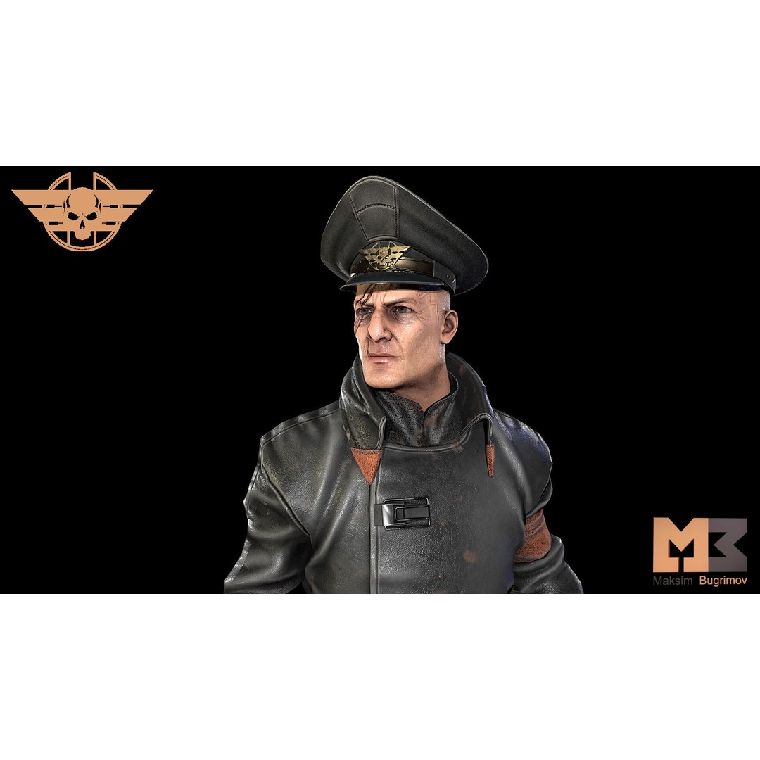 Dystopian General 3D Model – Low Poly Character, Game Ready, FBX - View 6