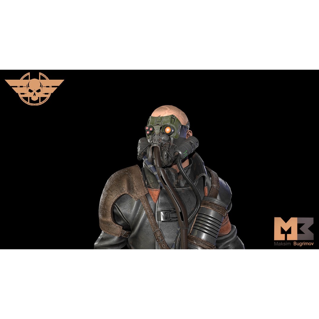 Dystopian General 3D Model – Low Poly Character, Game Ready, FBX - View 7