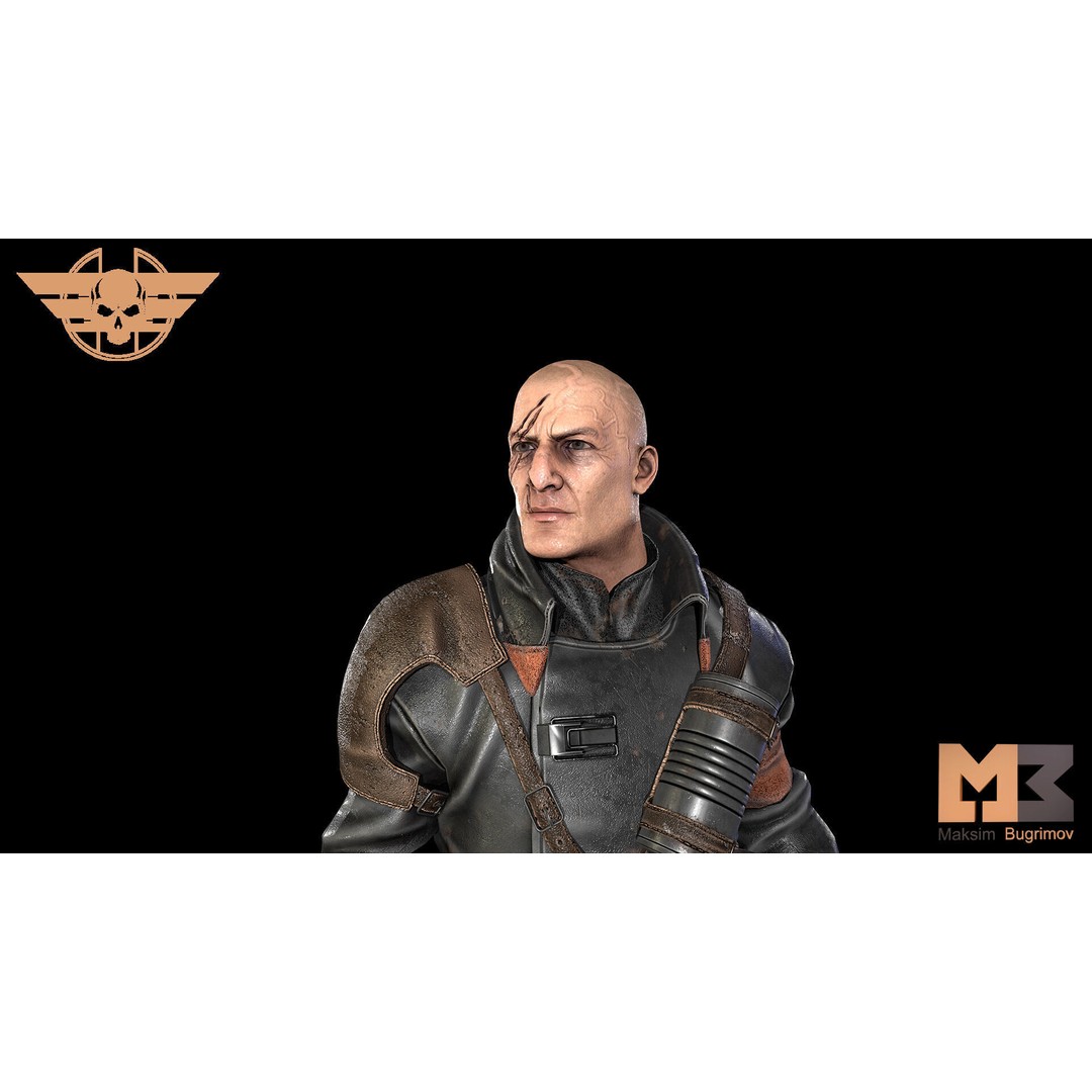 Dystopian General 3D Model – Low Poly Character, Game Ready, FBX - View 8