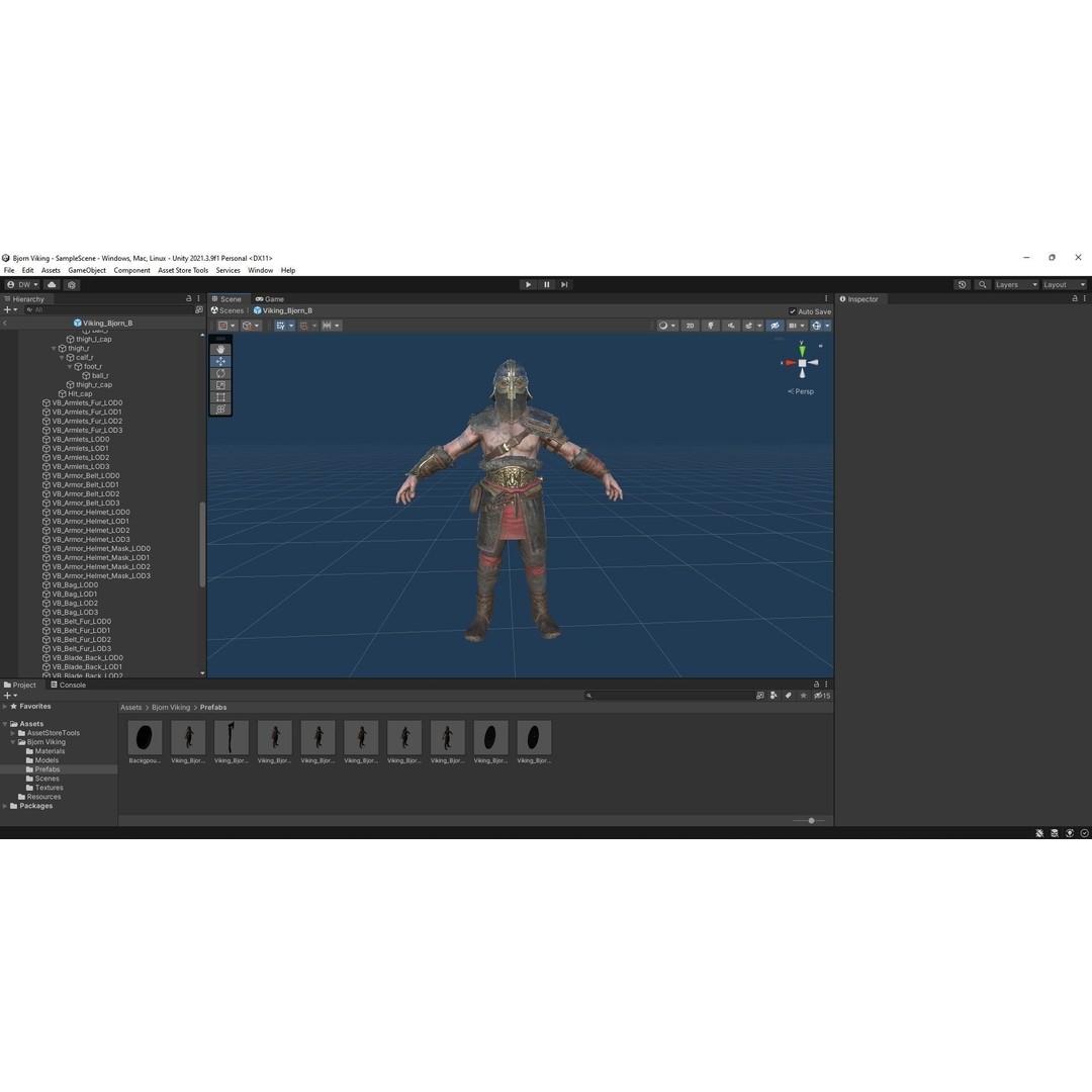 Bjorn Viking 3D Model – Low Poly Character, Rigged, PBR Textures