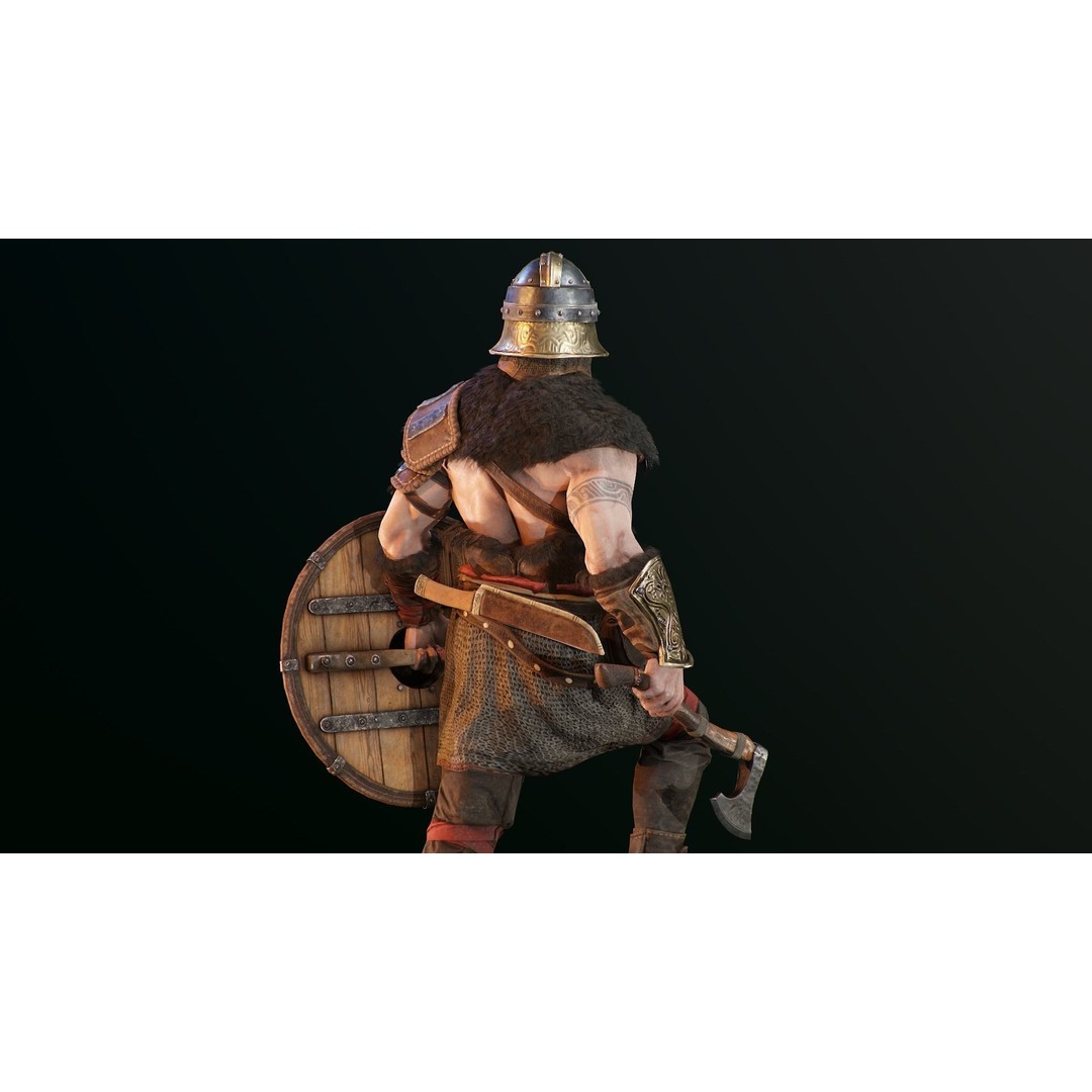 Bjorn Viking 3D Model – Low Poly Character, Rigged, PBR Textures - View 12