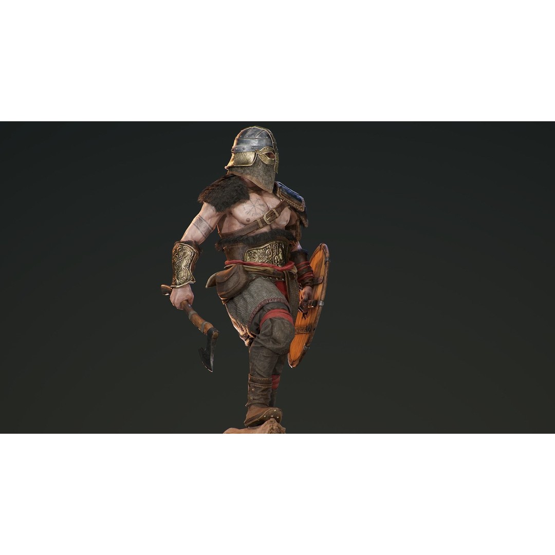 Bjorn Viking 3D Model – Low Poly Character, Rigged, PBR Textures - View 13