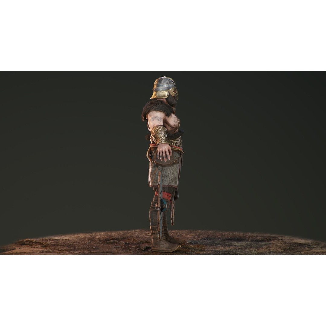 Bjorn Viking 3D Model – Low Poly Character, Rigged, PBR Textures - View 20