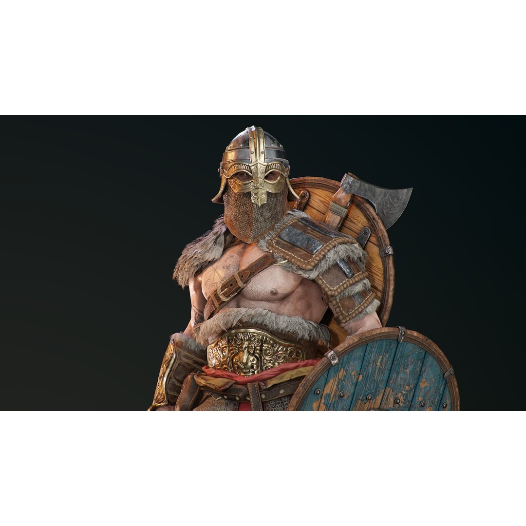Bjorn Viking 3D Model – Low Poly Character, Rigged, PBR Textures - View 27