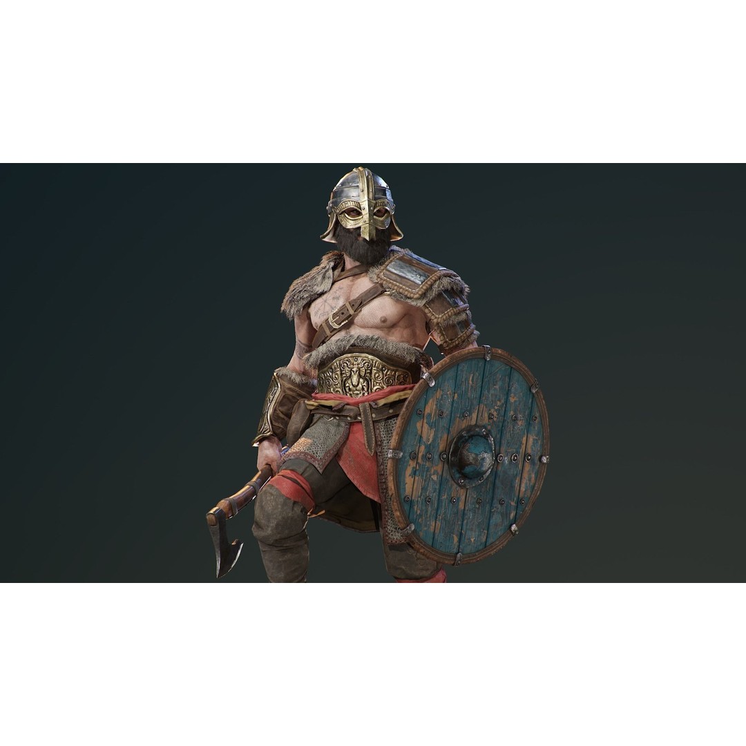 Bjorn Viking 3D Model – Low Poly Character, Rigged, PBR Textures - View 3