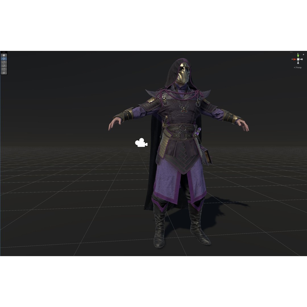 Dark Mage 3D Model – Low Poly Character with Animations, FBX