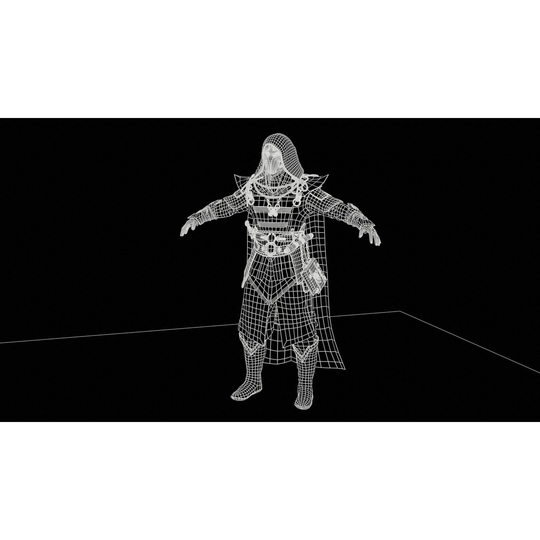 Dark Mage 3D Model – Low Poly Character with Animations, FBX - View 11