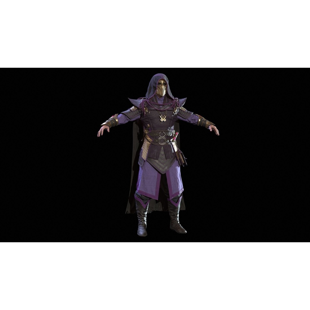 Dark Mage 3D Model – Low Poly Character with Animations, FBX - View 12
