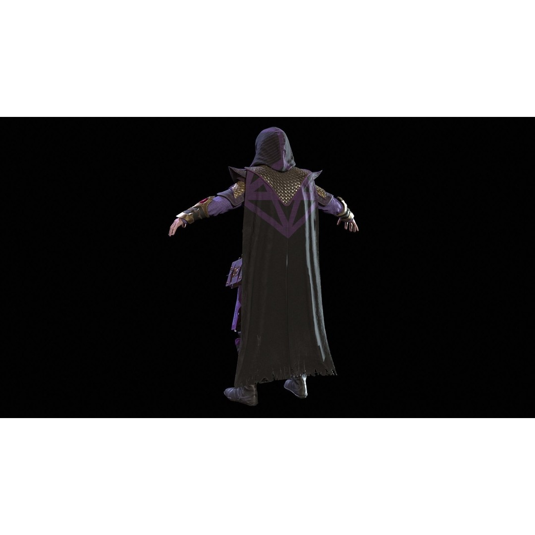 Dark Mage 3D Model – Low Poly Character with Animations, FBX - View 13