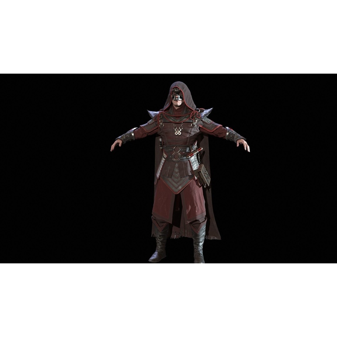 Dark Mage 3D Model – Low Poly Character with Animations, FBX - View 14