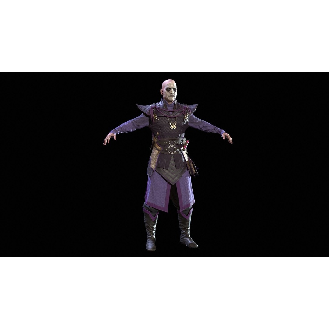 Dark Mage 3D Model – Low Poly Character with Animations, FBX - View 15