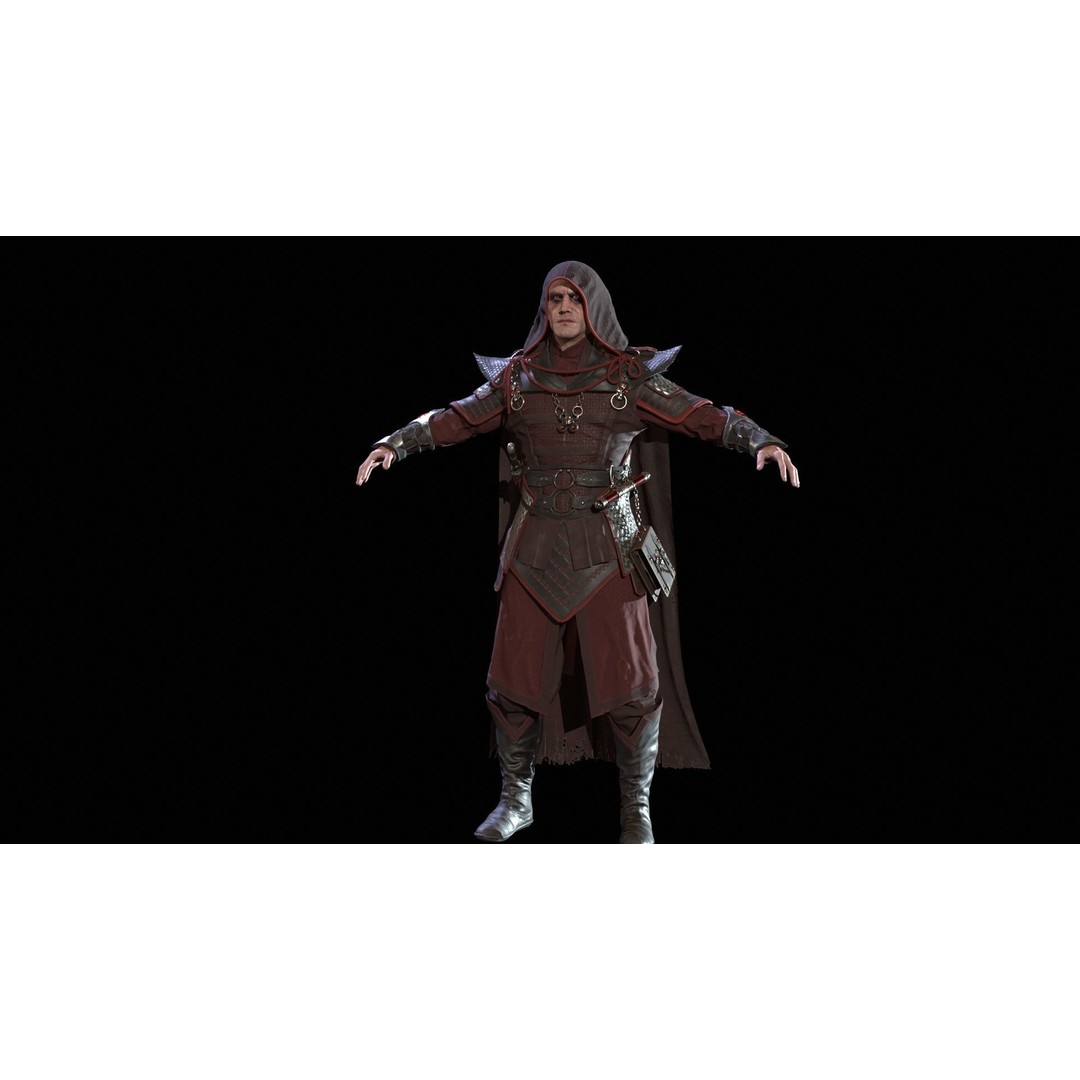 Dark Mage 3D Model – Low Poly Character with Animations, FBX - View 16