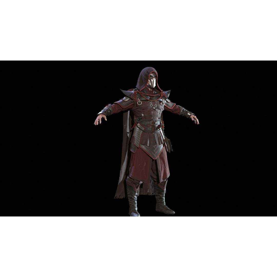 Dark Mage 3D Model – Low Poly Character with Animations, FBX - View 17