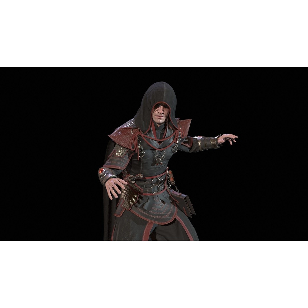 Dark Mage 3D Model – Low Poly Character with Animations, FBX - View 18