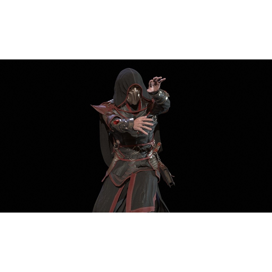 Dark Mage 3D Model – Low Poly Character with Animations, FBX - View 20