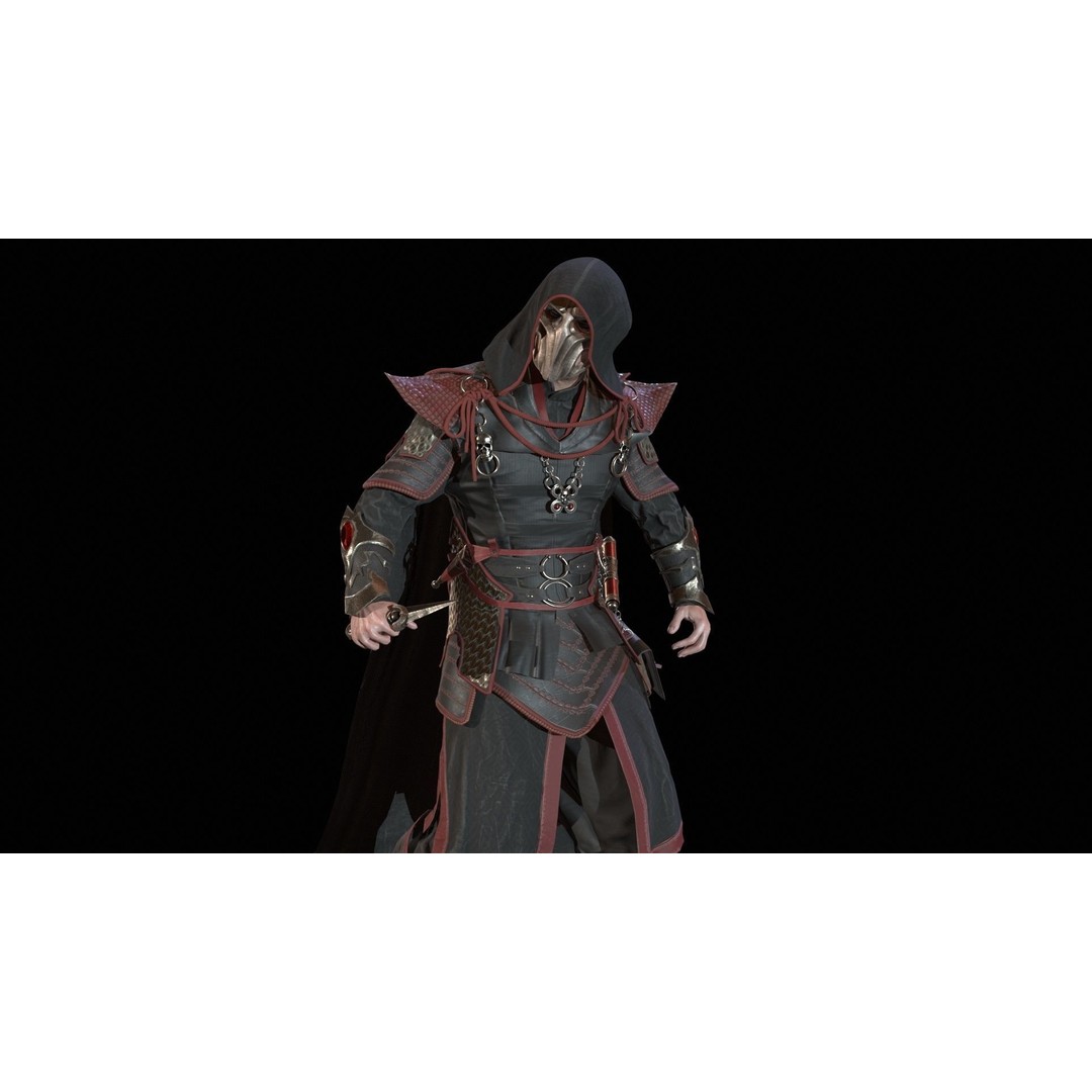 Dark Mage 3D Model – Low Poly Character with Animations, FBX - View 21