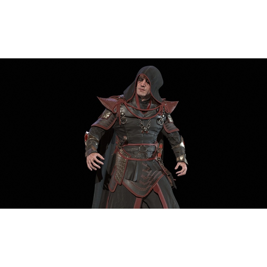 Dark Mage 3D Model – Low Poly Character with Animations, FBX - View 22