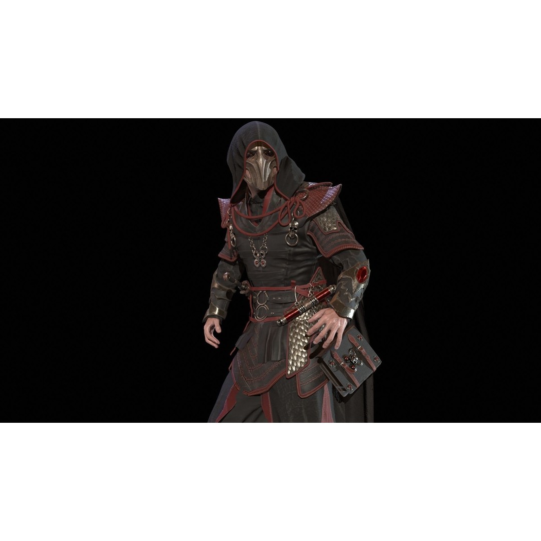 Dark Mage 3D Model – Low Poly Character with Animations, FBX - View 23
